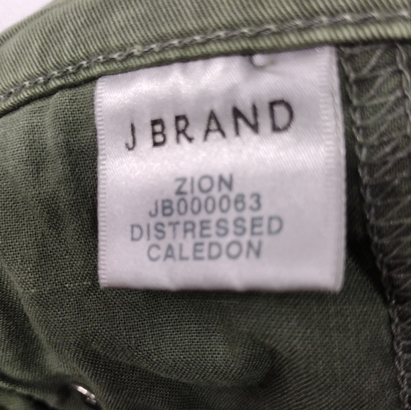J Brand Zion Mid-Rise Skinny Jeans Womens 25 Olive Green Boho Retro Y2K Casual - Picture 11 of 12